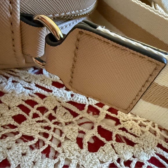 New Draper James crossbody purse bag lined navy gingham striped strap - Picture 5 of 7